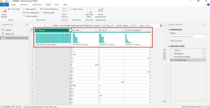 Column Distribution