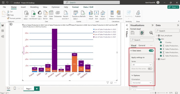 Format a Stacked Column Chart 12