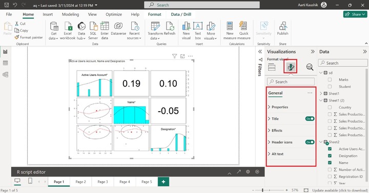 Formatting R Visual
