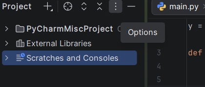 Show Options Menu