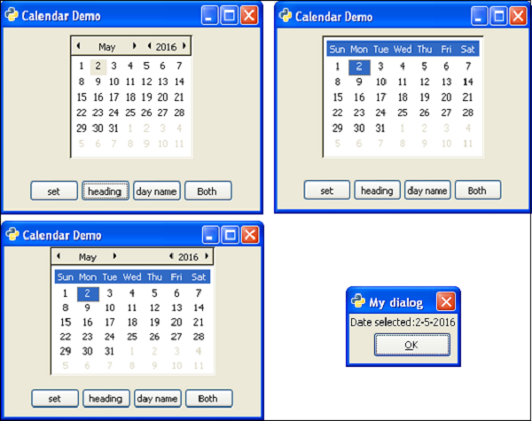Calendar Demo