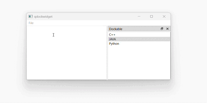 QDockWidget Output