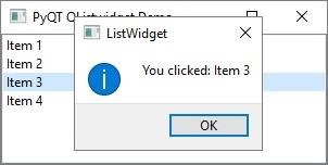 QList Widget Output