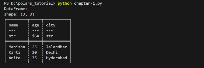 Polars DataFrame Example