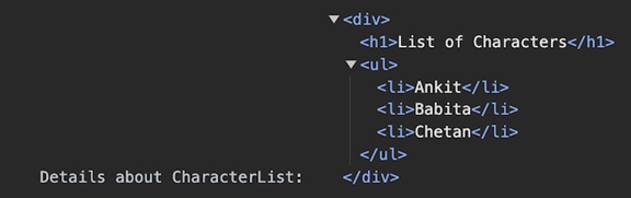 details about characterlist