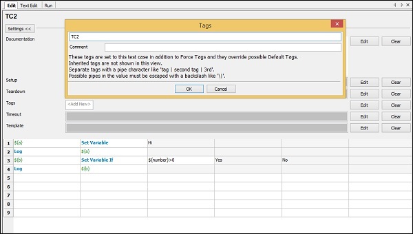 Executing Test Case