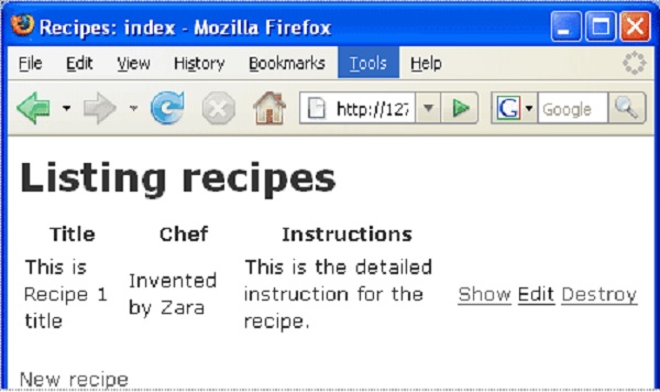 Back Recipe