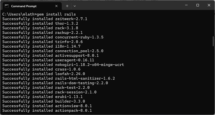Gem Install Rails