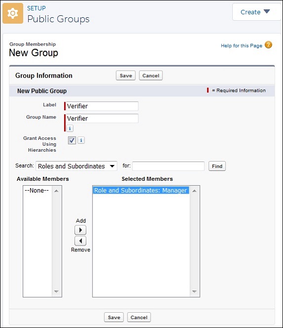Sharing Rule Group