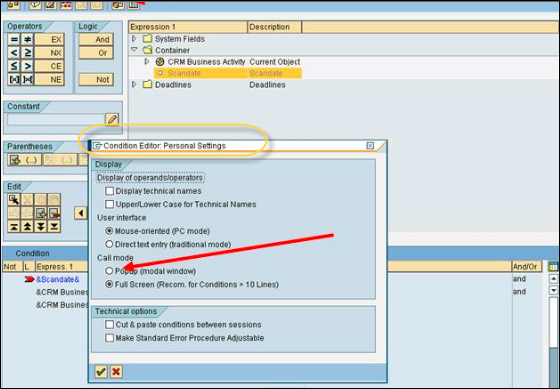 Condition Editor