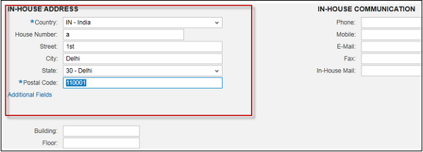 In-House Address