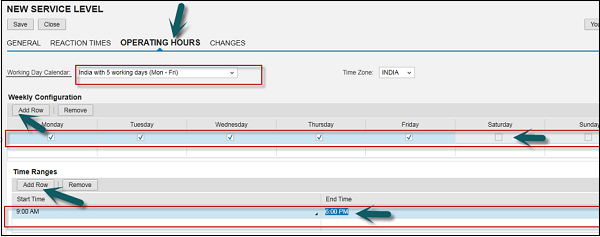 Operating Hours