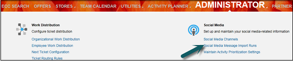 Social Media Message Import runs