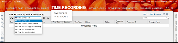 Time Recording