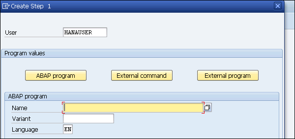 SAP Create Step1