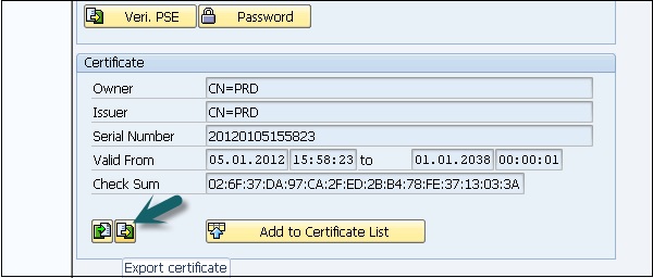 Export Certificate
