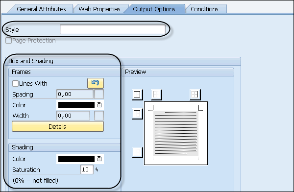 Output Options