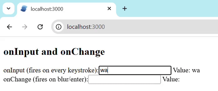 onInput onChange