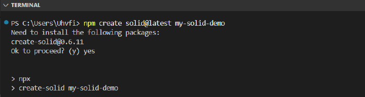 Quick Start with Solidjs Step1