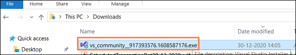 Visual Studio Downloaded