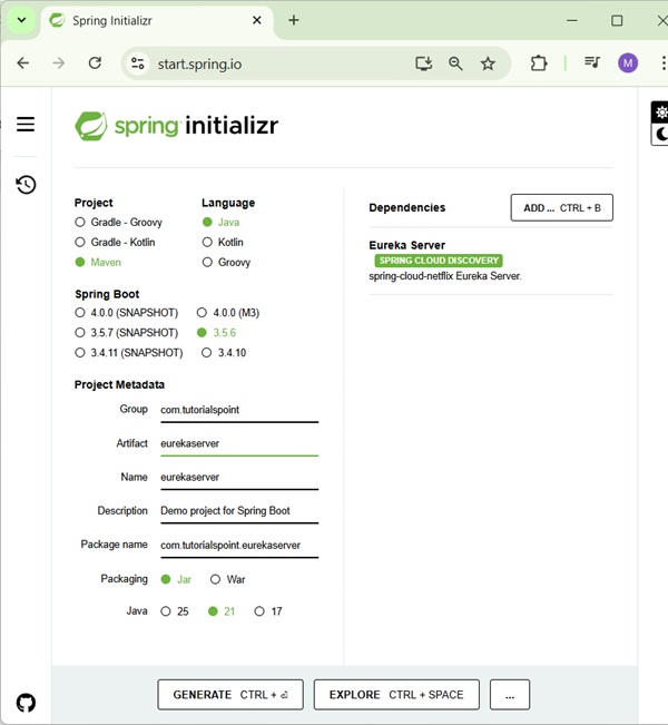 Build Eureka Server