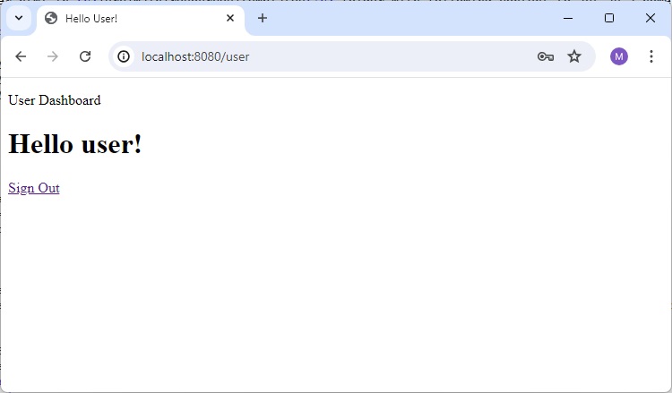 User Home Page