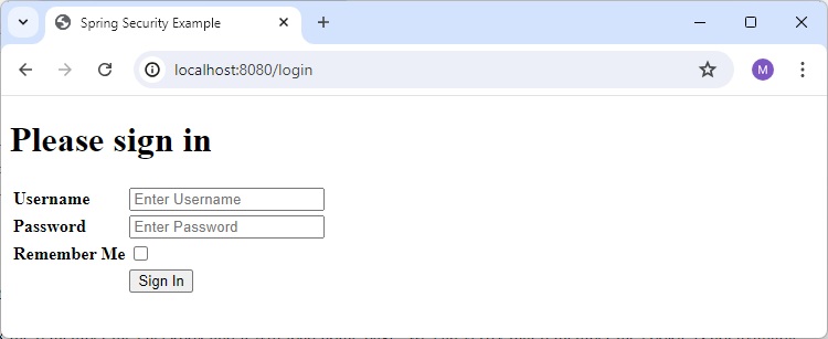 Login Form with Remember Me