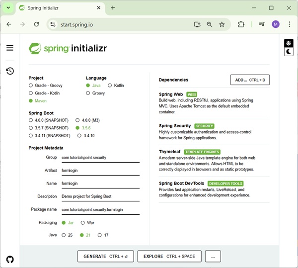 Spring Initializr