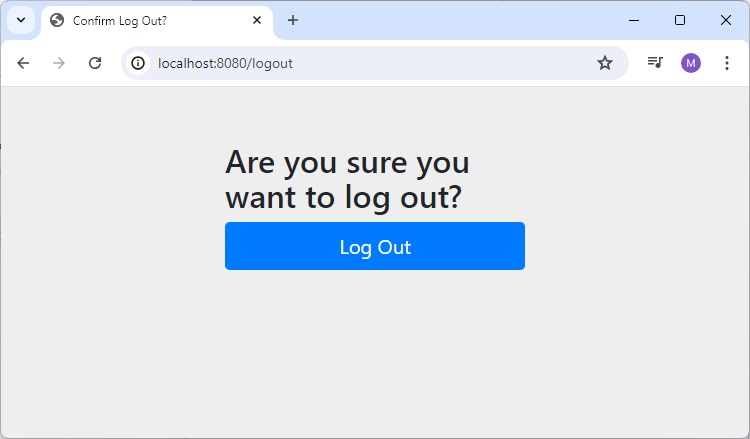 Logout confirmation