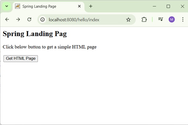Spring static page