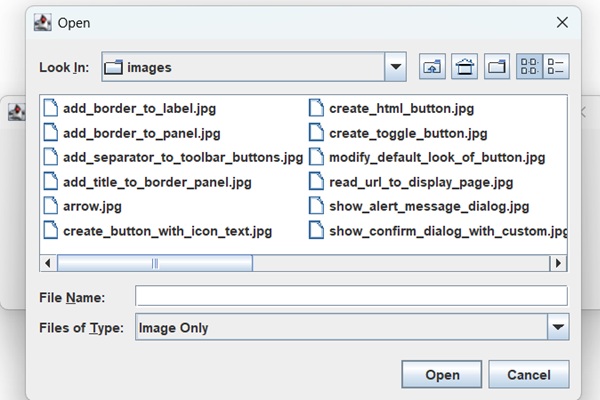 Show Open file dialog for Images only