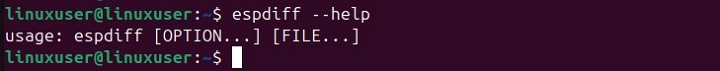 Accessing espdiff Help Page