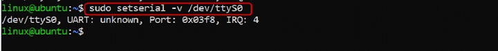 Activating Verbose Mode Using setserial