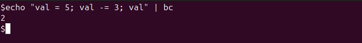 Assignment Operators bc Command 2