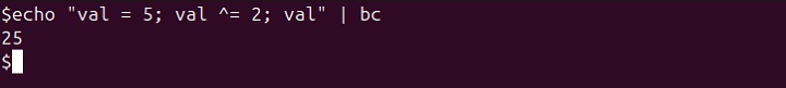 Assignment Operators bc Command 3