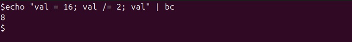 Assignment Operators bc Command 4