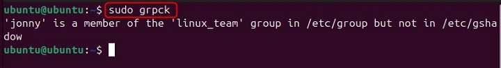 Basic Usage of grpck Command