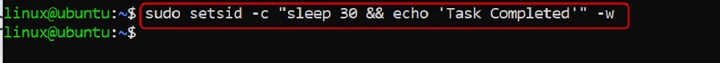 Combining Options Using setsid