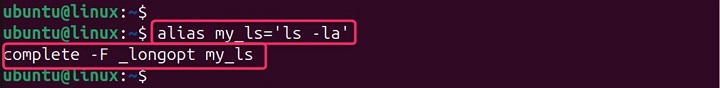 Completion with Alias