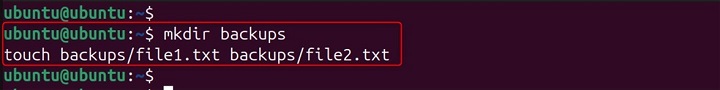 Create a directory and some files