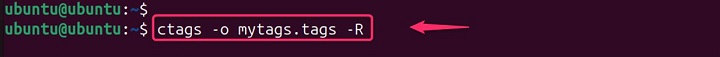 Creating tags file with specific name