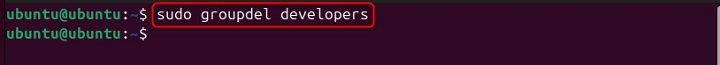 Deleting Basic Group groupdel Command