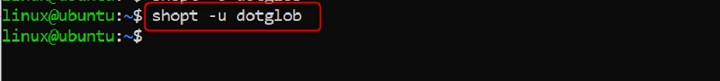 Disabling a Shell Option Using shopt