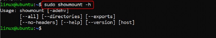 Displaying Help Information Using showmount