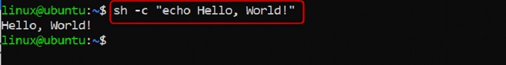 Executing Inline Commands Using sh