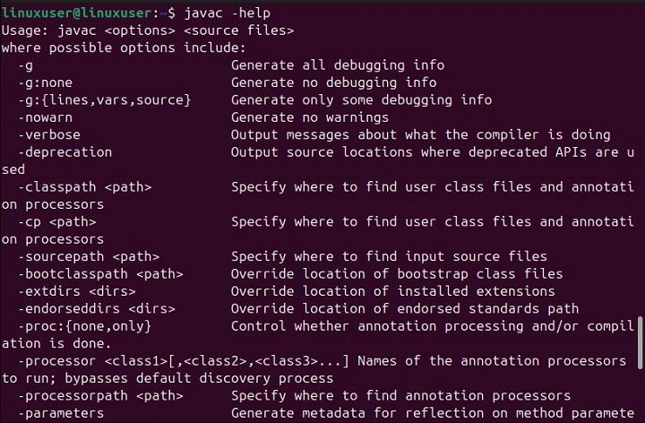 javac Manual Page2