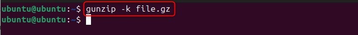 Keep Original File of gunzip command