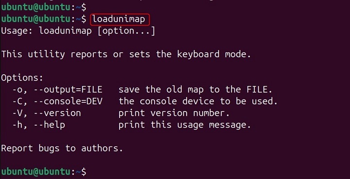 loadunimap Command in Linux10