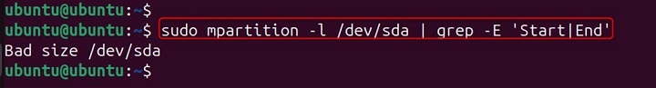mpartition Command in Linux7