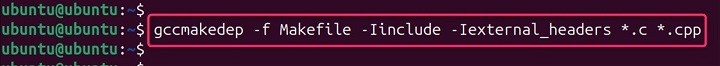 Multiple Include Directories using gccmakedep